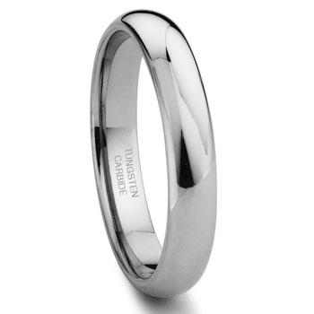 Metal Factory Tungsten Carbide 4MM Plain Dome Wedding Band