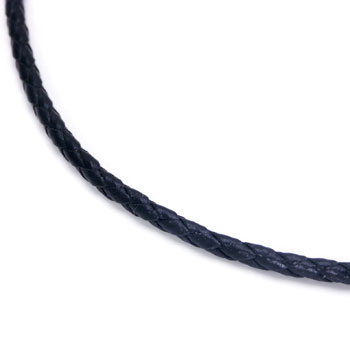 Metal Factory Braided Black Leather Necklace Cord