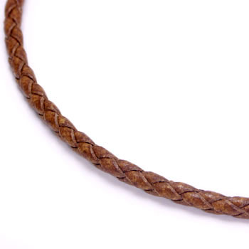 Metal Factory Braided Brown Leather Necklace Cord