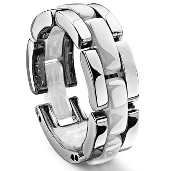 1 Row white Diamond Ceramic Unisex Wedding Ring :  lgbt wedding rings jewelry