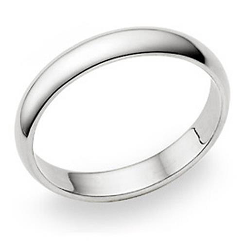 Metal Factory Sterling Silver 4MM High Polish Plain Dome Tarnish Resistant Comfort Fit Wedding Band Ring