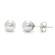 Metal Factory White Freshwater 6MM Cultured Pearl Sterling Silver Stud Earrings