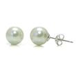 Metal Factory White Freshwater 8MM Cultured Pearl Sterling Silver Stud Earrings
