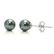 Metal Factory Tahitian Grey Freshwater 6MM Cultured Pearl Sterling Silver Stud Earrings