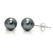 Metal Factory Tahitian Grey Freshwater 8MM Cultured Pearl Sterling Silver Stud Earrings