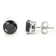 Metal Factory 925 Sterling Silver 2.5 tcw Basket Setting 7MM Black Round CZ Cubic Zirconia Nickel Free Stud Earrings
