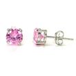 Metal Factory 925 Sterling Silver 1.5 tcw Basket Setting 6MM Pink Round CZ Cubic Zirconia Nickel Free Stud Earrings