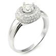 Metal Factory Sterling Silver Cubic Zirconia 2.2 Carat tw Round Brilliant CZ Bridal Engagement Ring w/ Pave Set Side Stones