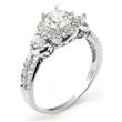 Metal Factory Sterling Silver Cubic Zirconia 3.5 Carat tw 3 Round Stone CZ Bridal Engagement Ring
