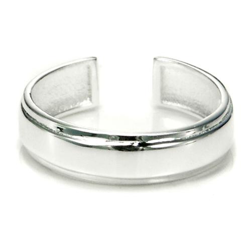 Metal Factory Sterling Silver Plain Adjustable Toe Band Ring w/ raised center