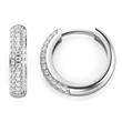 Metal Factory 925 Sterling Silver Pave Set CZ Cubic Zirconia Huggie Hoop Earrings