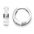 Metal Factory 925 Sterling Silver Round CZ Cubic Zirconia Huggie Hoop Earrings