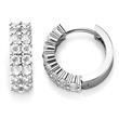 Metal Factory 925 Sterling Silver Round CZ Cubic Zirconia Huggie Hoop Earrings