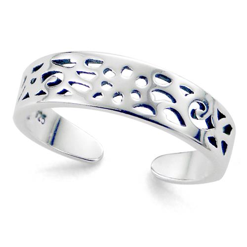 Metal Factory Sterling Silver Filigree Adjustable Toe Band Ring
