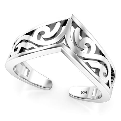 Metal Factory Sterling Silver Tiara Adjustable Toe Band Ring