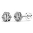 Metal Factory Sterling Silver Twisted Love Knot Stud Earrings