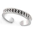Metal Factory Sterling Silver Curb Link Pattern Adjustable Toe Band Ring