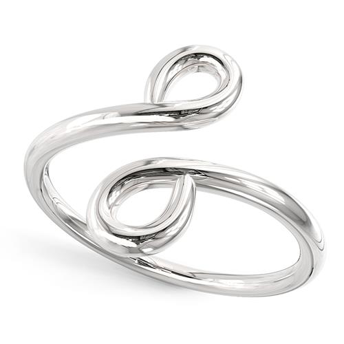 Metal Factory Sterling Silver Crossover Double Swirl Adjustable Toe Band Ring