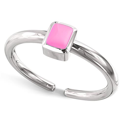 Metal Factory Sterling Silver Pink Enamel Adjustable Toe Band Ring