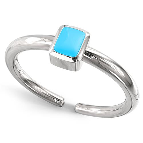 Metal Factory Sterling Silver Blue Enamel Adjustable Toe Band Ring