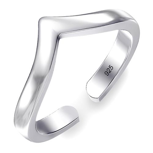 Metal Factory Sterling Silver Chevron Adjustable Toe Band Ring