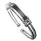 Metal Factory Stainless Steel Carbon Fiber ID Cuff Bracelet