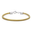 Metal Factory Stainless Steel Golden Cable Rope Sterling Silver Bangle