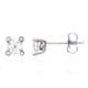 14K White Gold Round Diamond Stud Earrings w/ Diamond Prongs