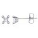 14K White Gold Princess Diamond Stud Earrings w/ Diamond Prongs