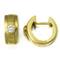 14K Yellow Gold Bezel Set Diamond Huggie Earrings