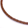 Metal Factory Braided Brown Leather Necklace Cord