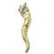 14K Gold Italian Horn Diamond Crown Pendant