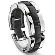Metal Factory 1 Row Black Diamond Ceramic Unisex Wedding Ring