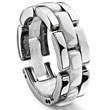 Metal Factory 1 Row white Diamond Ceramic Unisex Wedding Ring