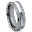 Tungsten Carbide Mother of Pearl Inlay Wedding Band Ring