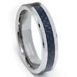 Metal Factory Tungsten Carbide 6MM Carbon Fiber Inlay Wedding Band Ring