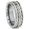 Tungsten Carbide Silver Rope Wedding Band Ring