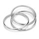 Metal Factory Sterling Silver 2MM Triple Interlocked Rolling High Polish Plain Dome Tarnish Resistant Wedding Band Ring
