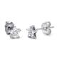 Metal Factory 14K White Gold Star Diamond Stud Earrings