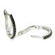 Metal Factory 14K White Gold Black Diamond Hoop Earrings
