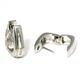 Metal Factory 14K White Gold Diamond Trillion Hoop Earrings