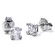 Metal Factory 14K White Gold Round Diamond Stud Earrings w/ Diamond Prongs