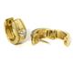 Metal Factory 14K Yellow Gold Bezel Set Diamond Huggie Earrings