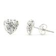Metal Factory Swaroski White Crystal Heart Shape Sterling Silver Stud Earrings