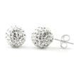 Metal Factory Swaroski White Crystal Ball 10MM Round Sterling Silver Stud Earrings