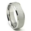 Metal Factory 8MM 316L Stainless Steel Sparkle Finish Beveled Men's Wedding Band Ring