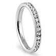 Metal Factory 316L Stainless Steel White Cubic Zirconia CZ Eternity Wedding 3MM Band Ring