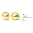 Metal Factory Golden Yellow Freshwater 6MM Cultured Pearl Sterling Silver Stud Earrings