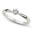 Metal Factory Sterling Silver Cubic Zirconia Solitaire 0.1 Carat tw Round Cut CZ Engagement Ring