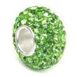 Metal Factory Swaroski Peridot Green Crystal Ball Bead Sterling Silver Charm Fits Pandora Chamilia Biagi Trollbeads European Bracelet